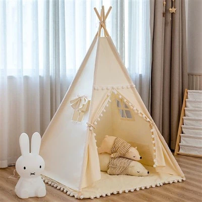 Bézs pamut teepee sátor
